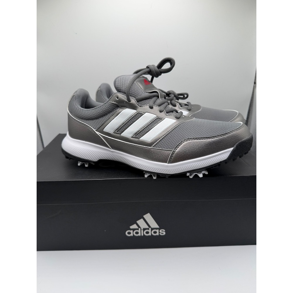 NIB Adidas Tech Response 2.0 Golf Shoes Grey White Scarlet EE9420 Mens 9.5 Wide